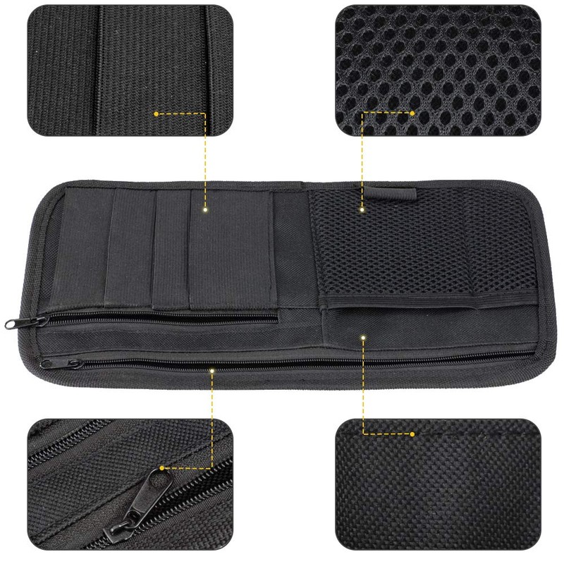 LIVANS Car Sun Visor Organizer, Vehicle Visor Storage Pouch, Auto