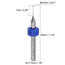 sourcing map PCB Drill Bits 0.4mm Tungsten Carbide Rotary Tool Jewelry CNC Engraving Print Circuit Board Micro Drill Bits 1/8 Inch Shank 30 Pcs