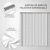Mebix TRD Cortina De Baño Impermeable 180x180cm + 12 Ganchos