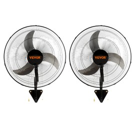 VEVOR Wall Mount Fan, 2 PCS 18 inch Oscillating, 3-speed High Velocity Max. 4000 CFM Industrial Wall Fan for Indoor, Commercial, Residential, Warehouse, Greenhouse, Workshop, Basement, Garage,Black