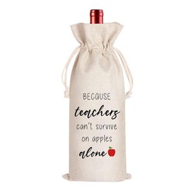 Teacher Thank You Gifts for Teachers Teacher Funny Wine Bottle Bag for Teacher Appreciation Birthday Gifts for Teacher Teachers Day Gift for Science Pe Teacher Wine Gift Bag for Gym Art Teacher