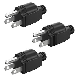 NEMA 5-15P Electrical Replacement Plugs End, Extension Cord Ends 125V 15A 2Pole 3Wire Male Plug，Ground Neutral Generator Plug，3 Prong Power Replacement Type (3)