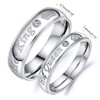 PHILSP King and Queen Matching Promise Rings - Adjustable Opening,