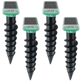 Mole Repellent Solar Powered, IP67 Waterproof Solar Mole Repellent Ultrasonic Snake Repellent Deterrent Gopher Vole Snake Pest and Other Rodent Animals, Get Rid of Moles, Groundhogs(4 Pack)