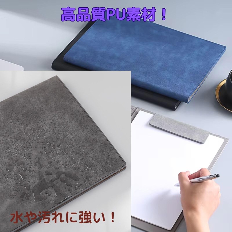 GeneX Leather Binder A4 Clipboard Bi-Fold Multifunction Binder Magnet Conference