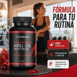 Aceite De Krill Omega 3 Con Astaxantina 2400 Mg 200 Cápsulas