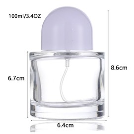 Enslz 100ML/3.4OZ Refillable Cosmetic Spray Bottle, Empty Glass Perfume Bottle with Spray Atomizer (White, 100ml)