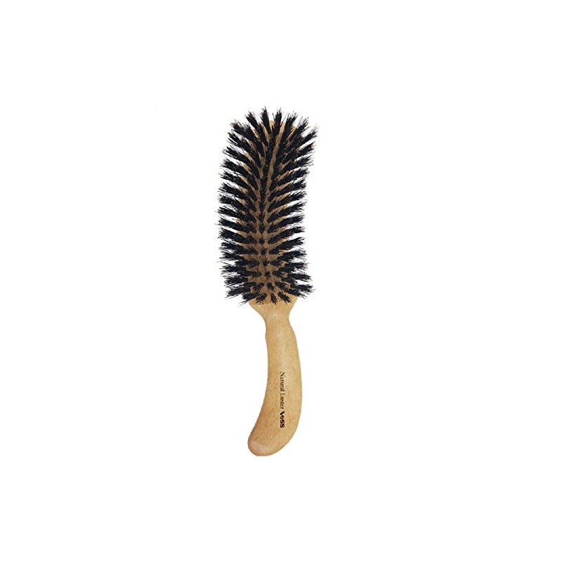 Bess Natural Luster 100% Natural Pig Hair Brush, S-Shaped Brushing