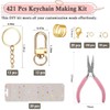 WEILPANFA 421 Pcs Charms Lip Gloss Keychain Making Kit, Bag