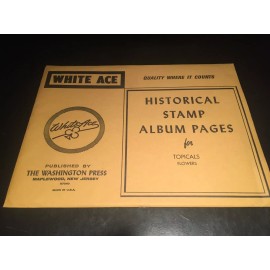 White Ace Stamp Album Supplement - Topicals- Flowers- 12- Blank Pages