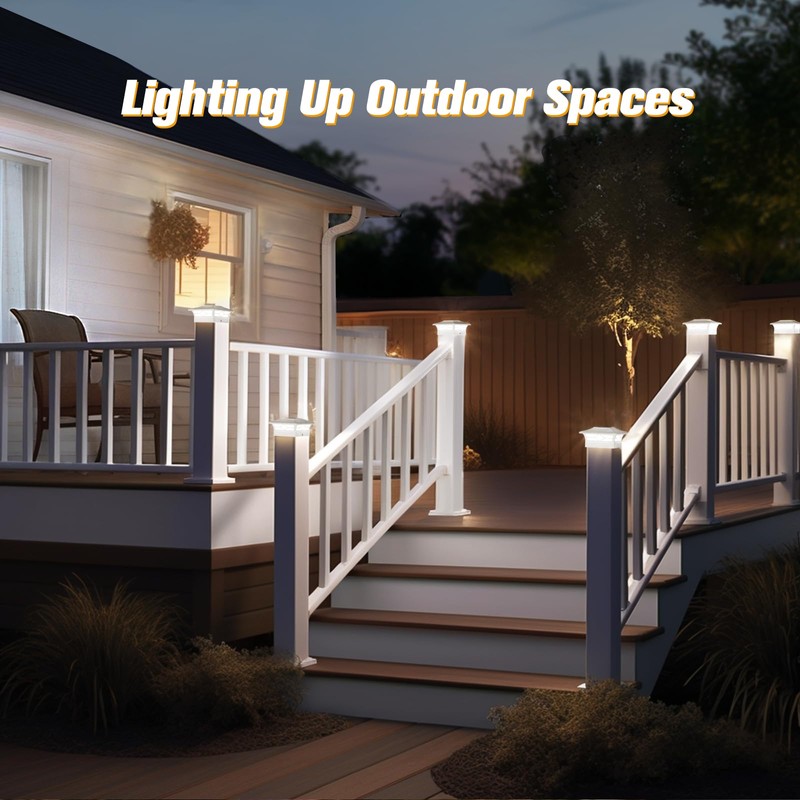 Solar Post Cap Lights Outdoor 8pack, Waterproof Solar Powered Deck