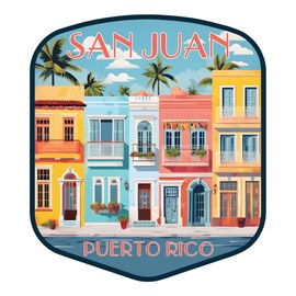 San Juan Puerto Rico Design B Souvenir Decorative Flat Magnet 2-Inch