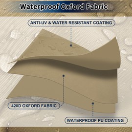 PureFit Waterproof Patio Heater Covers with Zipper, Heavy Duty Garden Windproof Heater Protector with Storage Bag, UV-Resistant Windproof Standing Heater Covers, Camel, 89”H x 33”D x 19” | PureFit