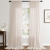 Jowels Flax Linen Beige Curtains 96 inches Long 2 Panel