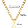 Gold Initial Necklace for Women Men Teens, 14K Gold Plated