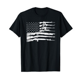 American Flag Guns Vintage 2nd Amendment Pro Gun T-Shirt