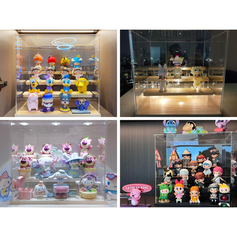 Acrylic Display Case for Collectibles, 4 Tier Figure Display Box