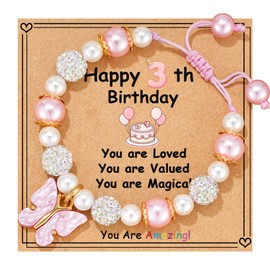 Avotto 3 Yr Old Girl Birthday Bracelet Gift，3 Year Old Girl Birthday Gift
