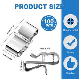 Altivox 100 Pcs 304 Stainless Steel U-Shape Wire Clips, 6mm-6.5mm, Double Wire Trailer Clips, Silver, Perfect for Wiring, Trailers, Boats, Offices