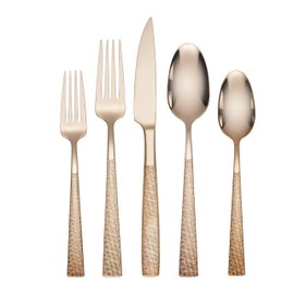 Oneida Full Rose Gold Piece Flatware Set, 40 Count, Metallic
