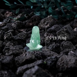 Runyangshi Natural Green Aventurine Crystal Carvings 1.5" Crystal Mother Earth Figurine Hand-Carved Healing Crystal Statues Goddess Statue Reiki Home Decor Yoga Meditation Gift