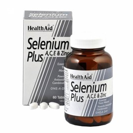 HEALTH AID SELENIUM PLUS. VITAMINS A,C,E & ZINC. POWERFUL ANTIOXIDANT COMBINATION 60TABLETS