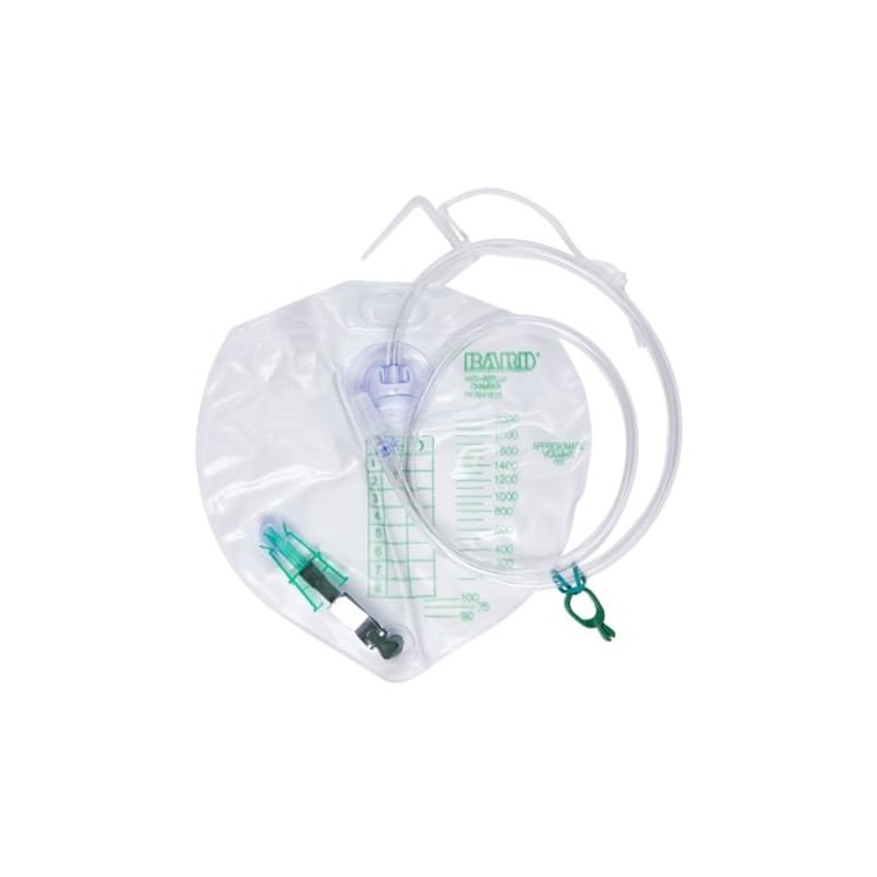 1 Each Single Bedside Drainage Bag - Sterile Capacity 2000ccSingle-hook