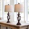 OYEARS 25" Farmhouse Table Lamp Set of 2 for Living