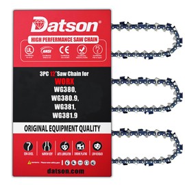 3PC 12 inch Chainsaw Chain for Worx WG350 / WG350.9 Chainsaw, 12" Replacement Chain for Worx WG381 / WG381 .9 / WG380 /WG380.9 Chain Saw