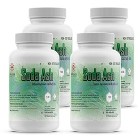 Soda Ash - 8 lbs. (4 Pack) - Reliable Chemical for Water Treatment, pH Adjustment, and Industrial Cleaning