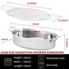 Roasting Pan With Rack and Lid,22INCH Oval Stainless Steel Turkey