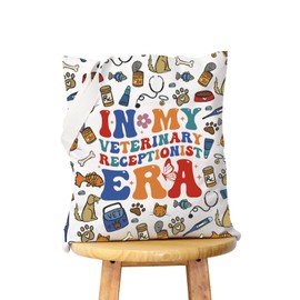 WCGXKO Vet Receptionist Gift Veterinarian Gift Vet Tech Gift In My Veterinary Receptionist Era Animal Rescue Gift (RECEPTIONIST ERA Tote)