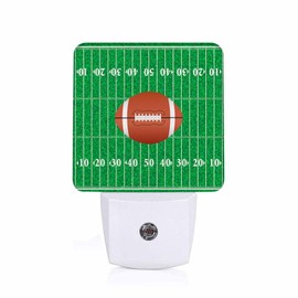 Chrobak LED Night Light,American Football On Playground LED Night Light Plug into Wall with Dusk to Dawn Light Sensor White Energy Efficient Nightlight for Bedroom Bathroom Hallway Living Room Kitchen