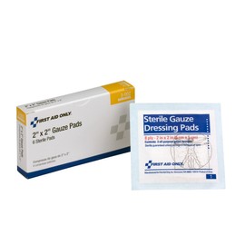 First Aid Only 3-002 Gauze Pad, 2 Length x 2 Width (Box of 6)