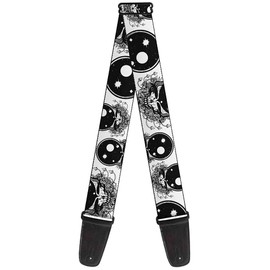 Grateful Dead Guitar Strap, Space Your Face White Black, 2 Inches Wide