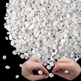 XIANNVXI White Stone Beads Moonstone Crystal Beads for Jewelry Making 400 Pcs Irregular Gemstones Loose Rocks Drilled DIY for Bracelet Necklace Crafting 5-8 mm