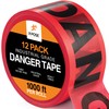 Xpose Safety 12pk Danger Tape Roll - 12 Rolls - 1000 Ft x 3 Inch Wide Each - Red Safety Tape for High Visibility Warning, Flagging Construction Hazard, Crime Scene Barrier, Danger Zone