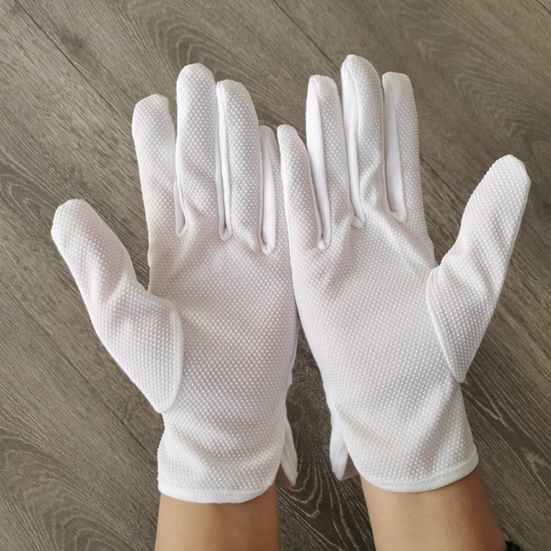NOELAMOUR White Gloves, Cotton, Non-slip, For Ceremonies, Set of 10,