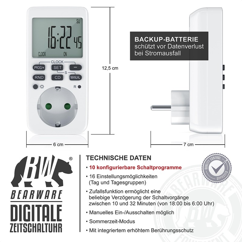 CSL 2 x Digital Timer Socket with 10 Configurable Weekly