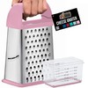 GORILLA GRIP 4-Sided 100% BPA-Free Cheese Grater With Container, Stainless