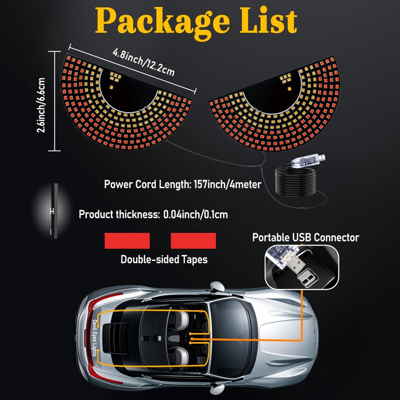 DIBMS Devil Eyes Light for Cars, LED Eyes for Trucks
