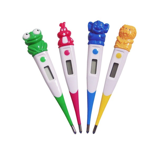 Clinical Guard Animal Themed Digital Pediatric Thermometer for Children, Pack of 4