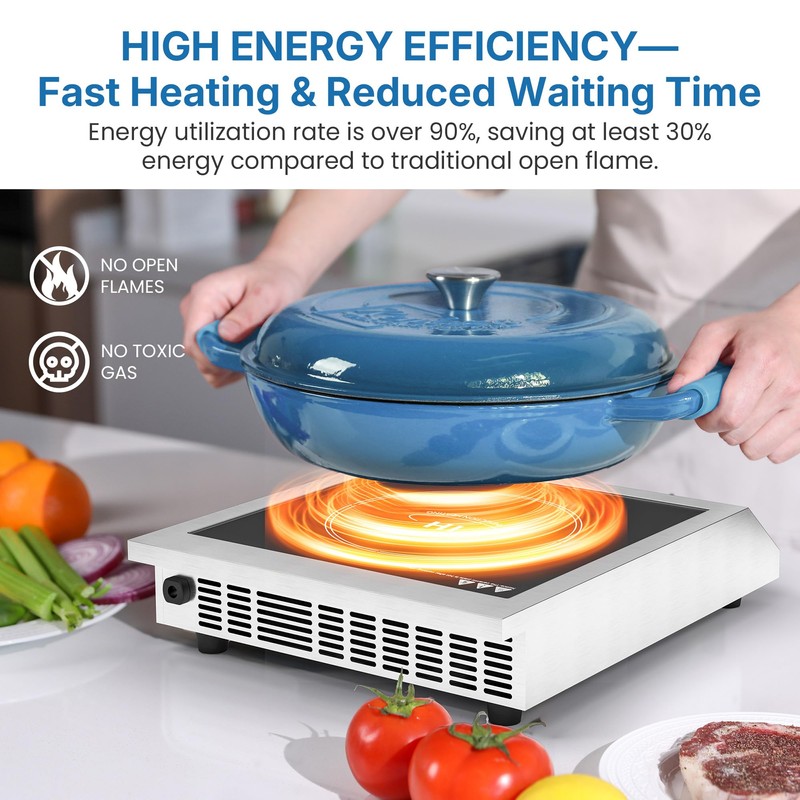 SUNVIVIPRO Commercial Electric Induction Cooktop, 1800W Induction Hot Plate, 10