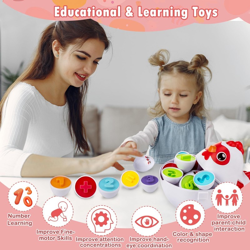 VROGTIK Easter Egg Matching Game - 24-Piece Educational Toddler Toys