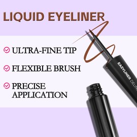 Boobeen Liquid Eyeliner Pencil, All Day Smudgeproof Liquid Eyeliner Makeup, Quick Drying Black Eye Liner Pen for Woman, with Ultra-Fine Brush
