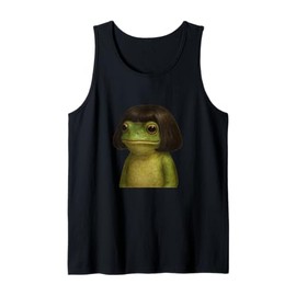 Funny Frog Girl Bob Hair Meme Art Tank Top