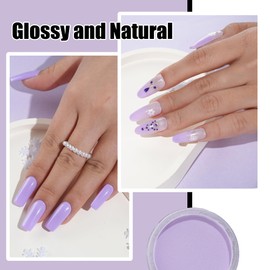 EODCI Purple Dip Powder, 1OZ Neutral Nail Dip Powder for Long-lasting 28 Days+ Dip Nail Art French Manicure Nail Starter & Professional Home DIY Salon Use