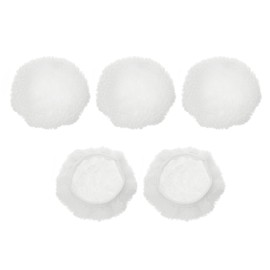 HARFINGTON 5pcs Car Polisher Bonnet Buffing Pad Lamb's Wool Polishing Buffing Pad Cover for 5"-6" Car Buffer Bonnets Polisher, White