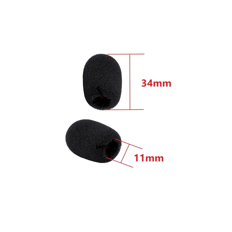 Headset Incom, Microphone Sponge, Noise Prevention, Microphone Cover, Black Windshield,