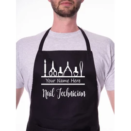 Print4U Personalise This Apron Nail Technician Add Name Or Company Name Here Blue